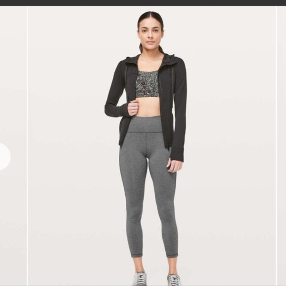 Lululemon Train Times 7/8 Leggings 25 Heathered Black - Picture 1 of 8